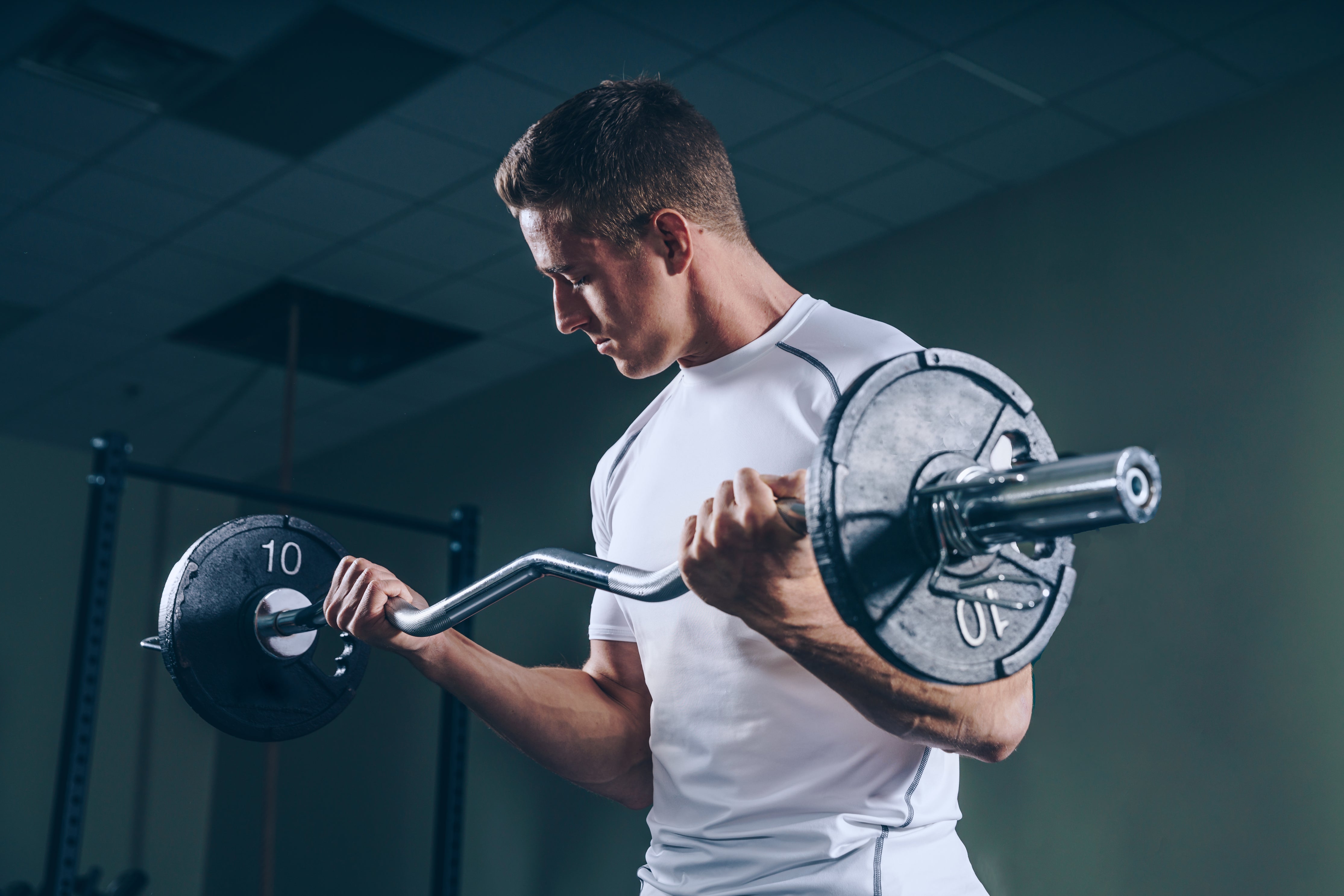Athlete exercising arms